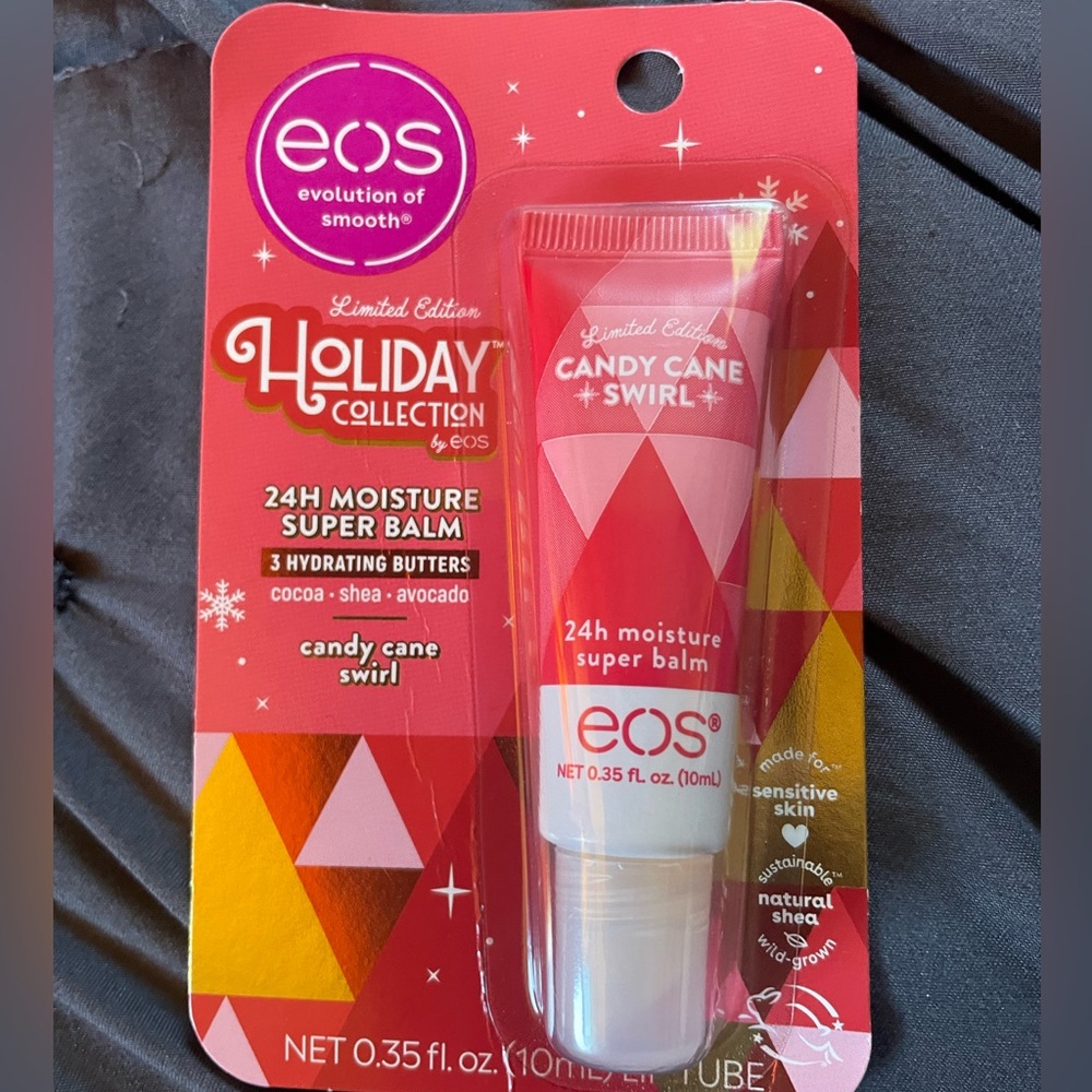 NWT EOS 24HR Moisture Super Balm Holiday Collection Candy Cane Swirl